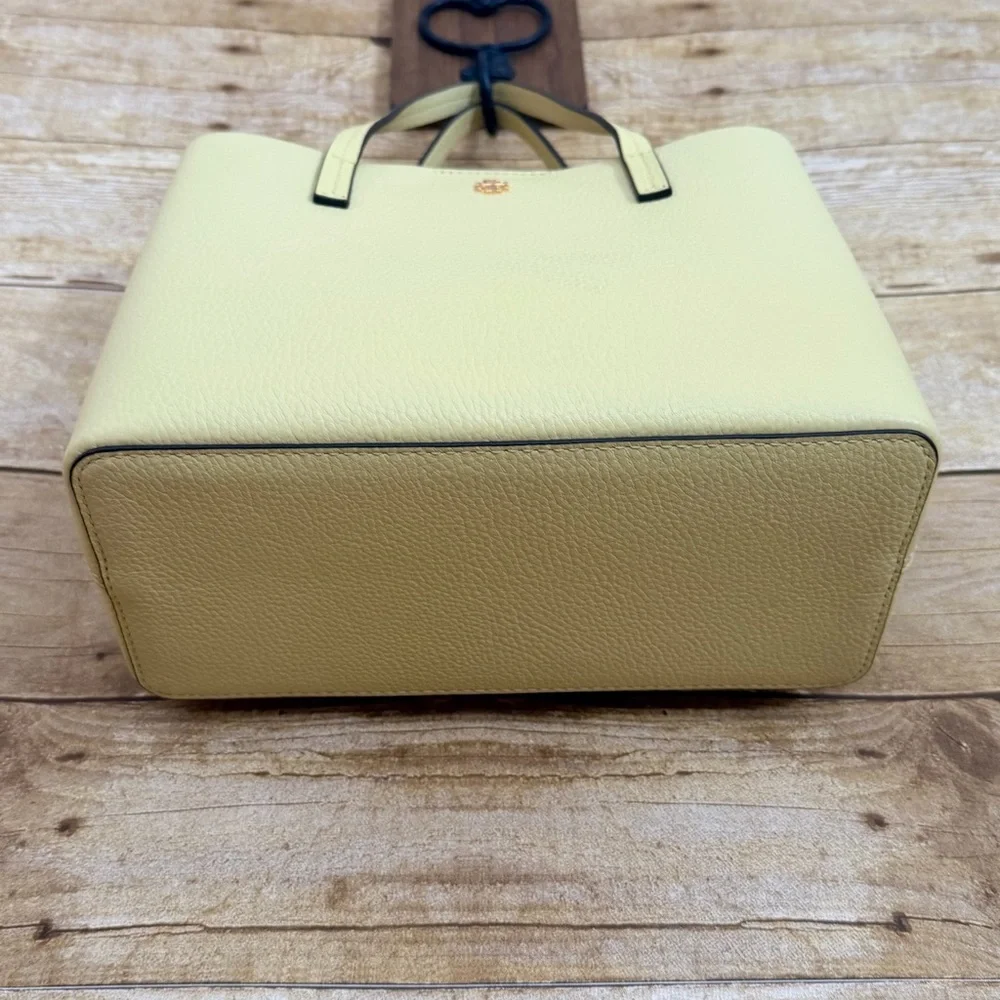 Tory Burch Small Blake Pebble Leather Tote - Lemon Sugar NWT